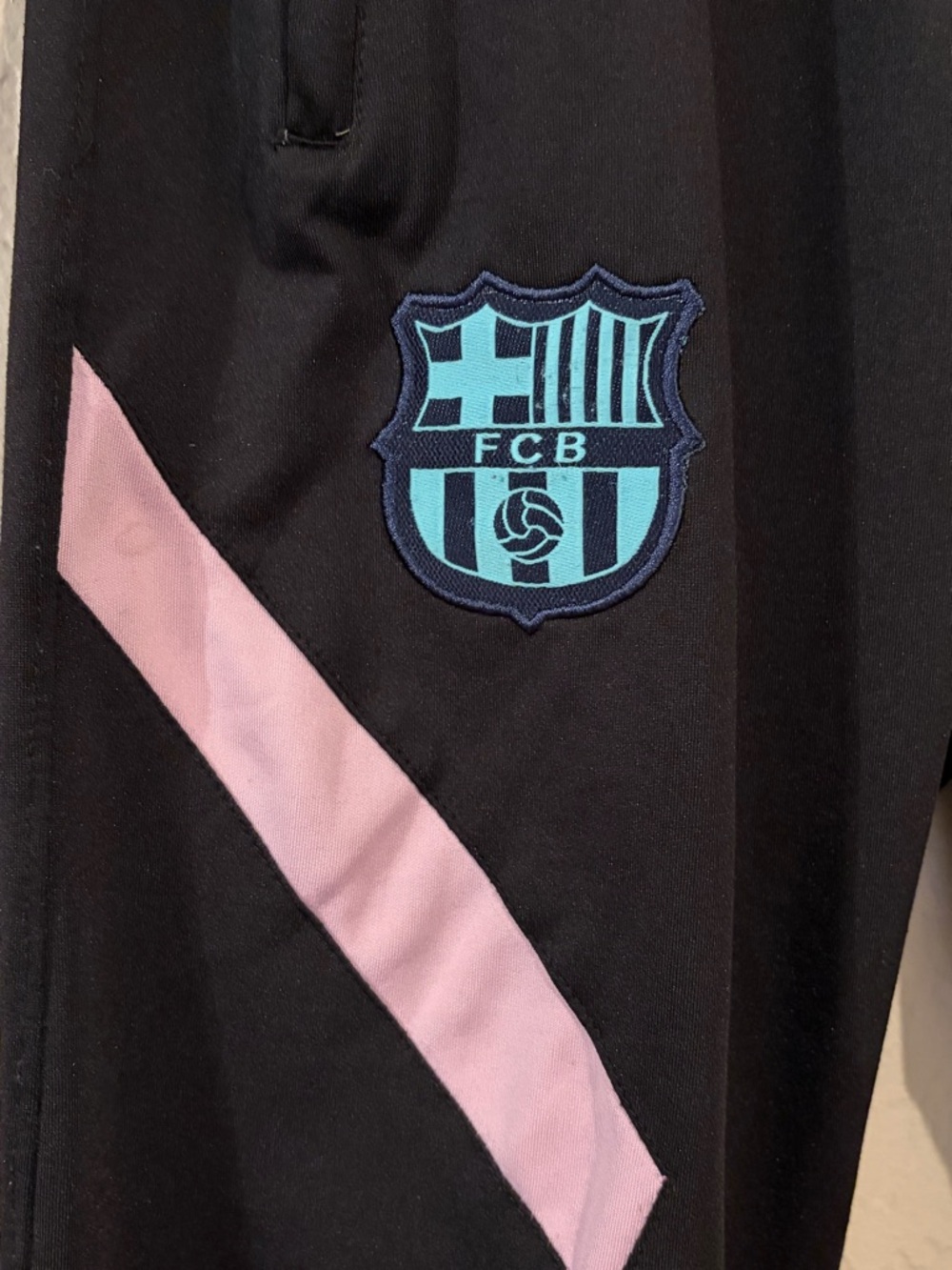 Nike FC Barcelona Track Pants Black Pink Stripe Joggers Soccer Athletic-Size XXL - Picture 2 of 6